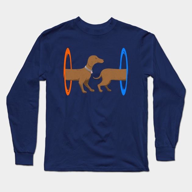 Wiener Dog Portal Long Sleeve T-Shirt by sketchboy01